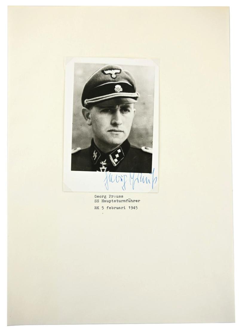 Signature of Waffen-SS Knight's Cross Recipient 'Georg Preuß'