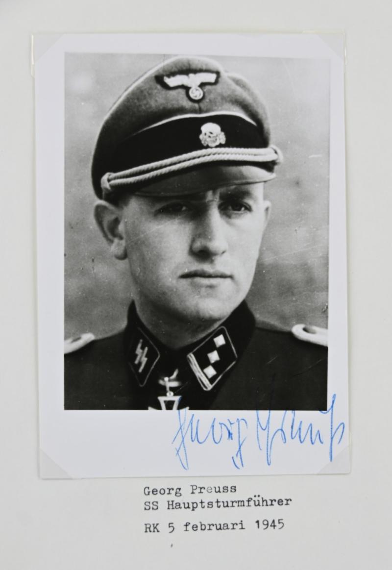 Signature of Waffen-SS Knight's Cross Recipient 'Georg Preuß'