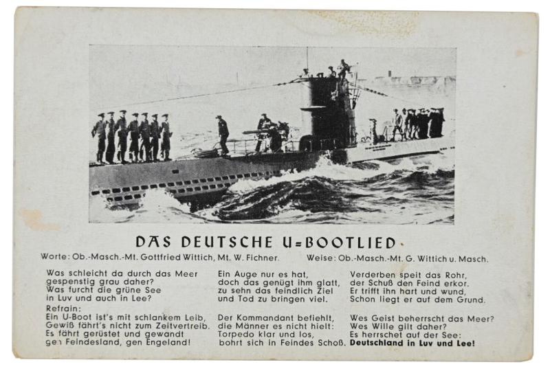 German KM U-Boat Song Postcard