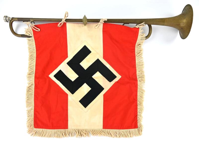German Hitler Youth Trumpet & Fahne