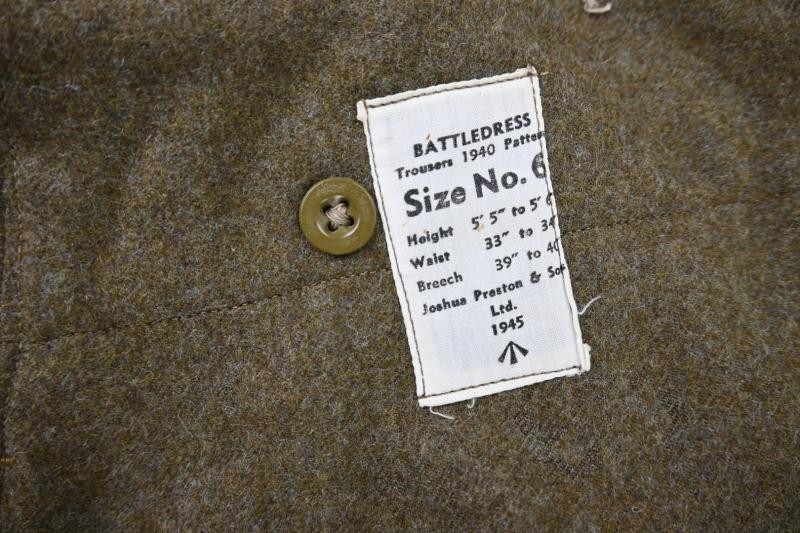 British WW2 P40 Battledress Trousers