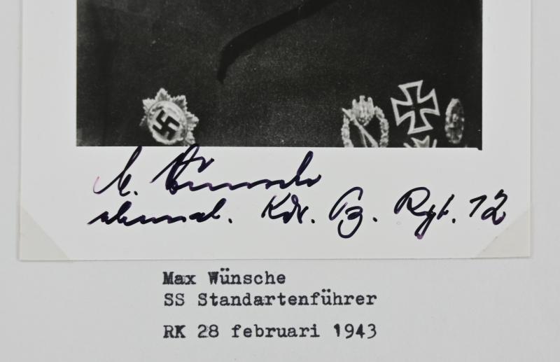 Signature of Waffen-SS KC-OLC Recipient 'Max Wünsche'