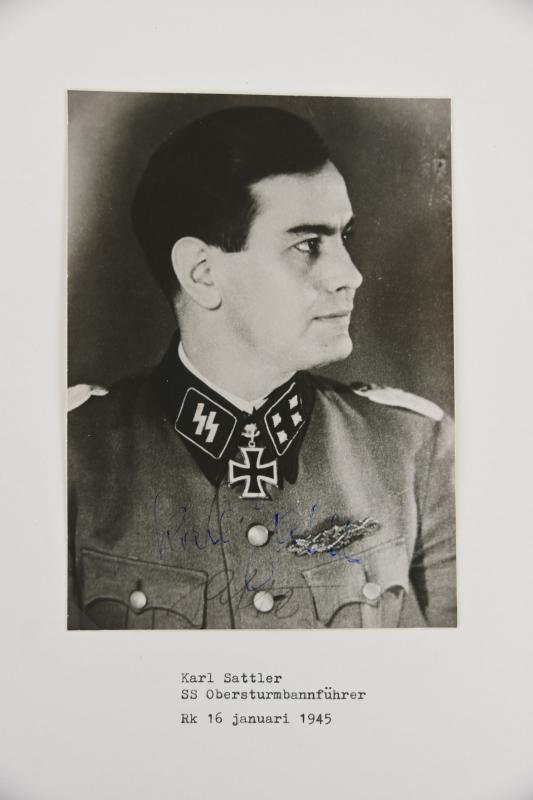 Signature of Waffen-SS Knight's Cross Recipient 'Karl Sattler'