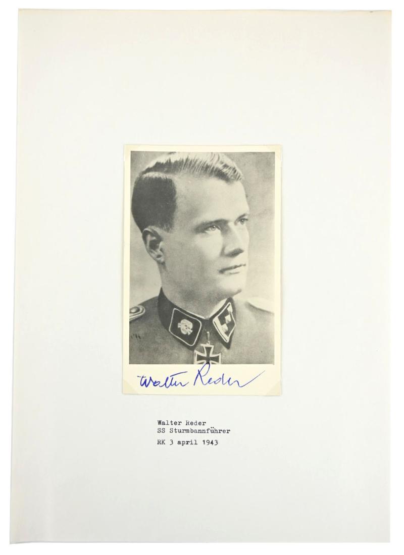 Signature of Waffen-SS Knight's Cross Recipient 'Walter Reder'
