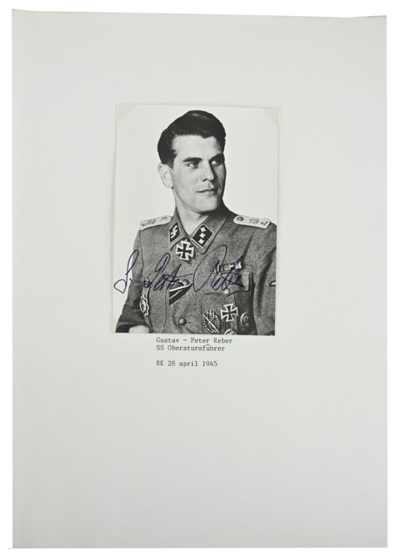 Signature of Waffen-SS Knight's Cross Recipient 'Gustav-Peter Reber'