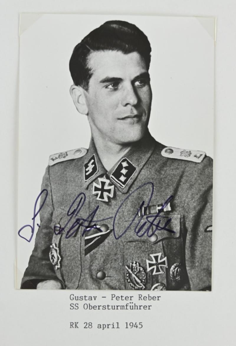 Signature of Waffen-SS Knight's Cross Recipient 'Gustav-Peter Reber'