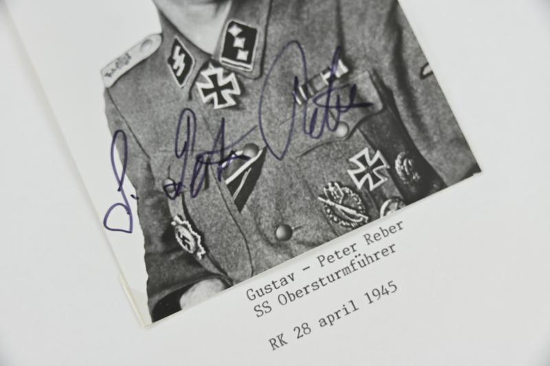 Signature of Waffen-SS Knight's Cross Recipient 'Gustav-Peter Reber'