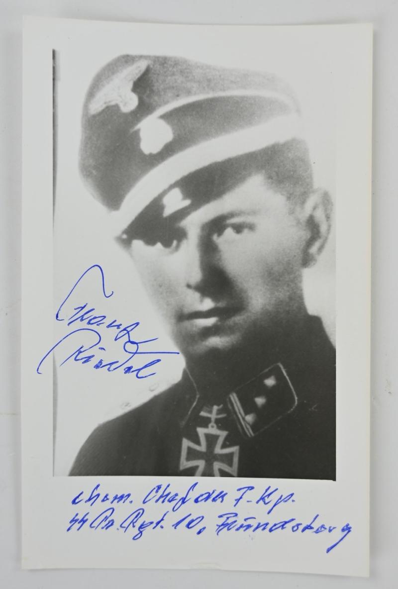 Signature of Waffen-SS Knight's Cross Recipient 'Franz Riedel'