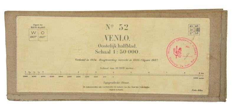 Dutch WW2 Mapcard 1937 of Venlo 'Limburgse Jagers'