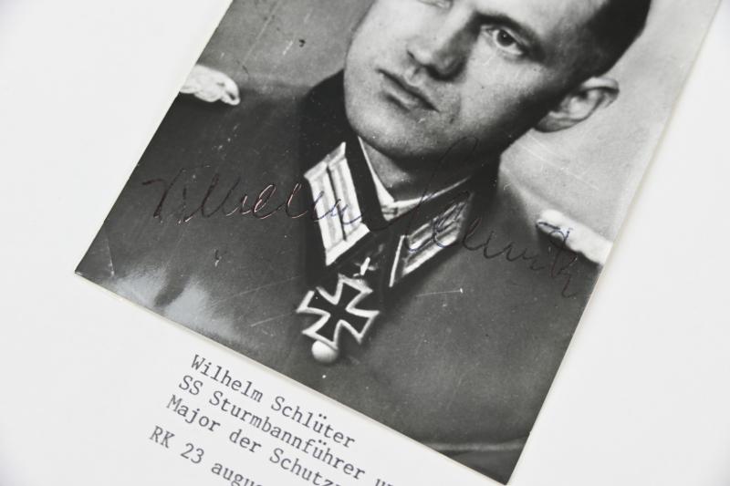 Signature of Waffen-SS Knight's Cross Recipient 'Wilhelm Schlüter'