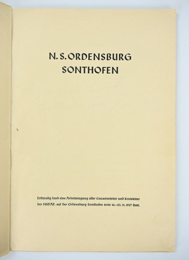 German NSDAP Booklet 'NS-ordensburg Sonthofen'