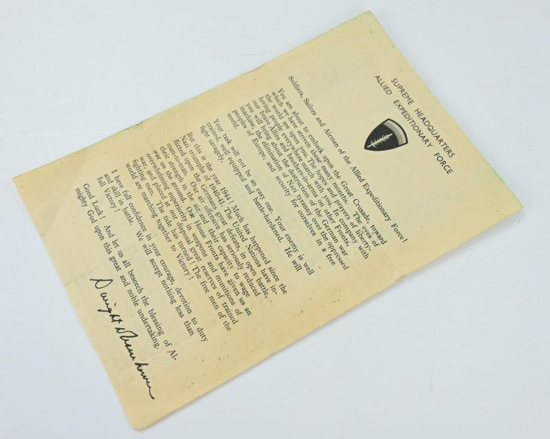 US WW2 Eisenhower D-Day Letter 6 June 1944