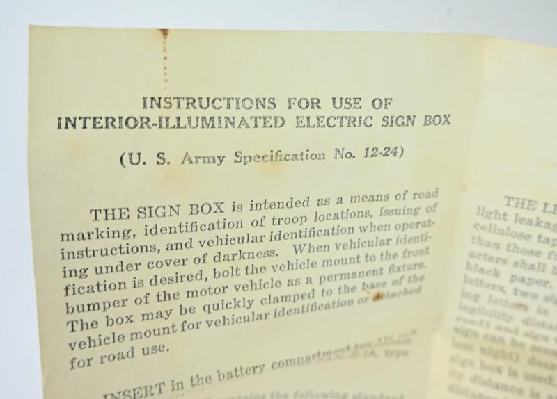 US WW2 Illuminating Electric Sign Box