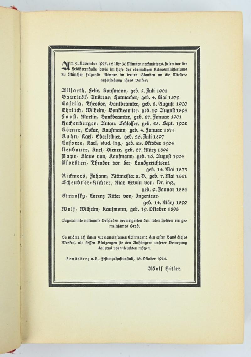 German Adolf Hitler 1926 Edition of 'Mein Kampf'