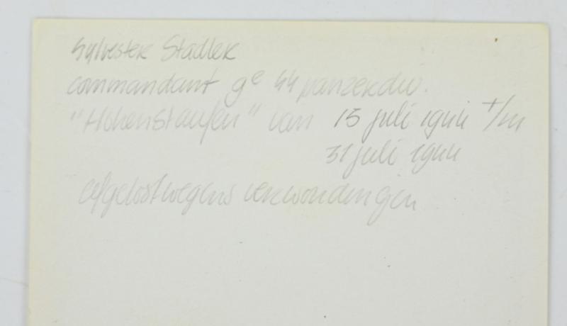 Signature of Waffen-SS KC-OLC&S Recipient 'Sylvester Stadler'